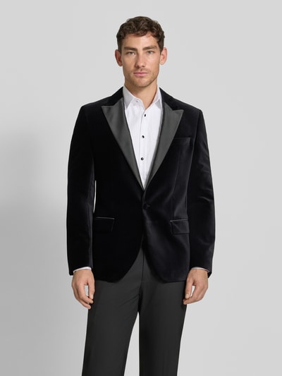 HUGO Smoking o kroju slim fit z czystej bawełny model ‘HENRY254E1X’ Czarny 4