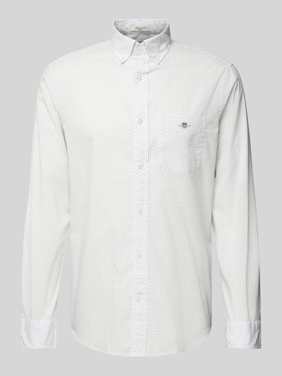 Gant Regular fit vrijetijdsoverhemd met borstzak Offwhite - 2