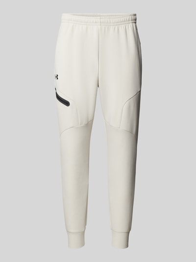 Under Armour Regular Fit Sweatpants mit Reißverschlusstasche Modell 'UNSTOPPABLE' Offwhite 2