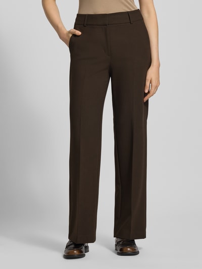 Selected Femme Wijde broek met viscose, model 'RITA' Donkerbruin - 4