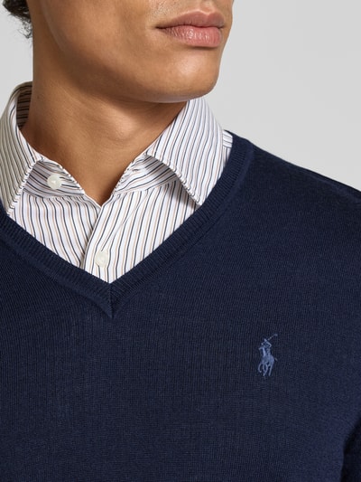 Polo Ralph Lauren Gebreide pullover van merinowol met V-hals Marineblauw - 3