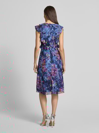 Lauren Ralph Lauren Knielanges Kleid mit Rüschenbesatz Modell 'Taralee' Bleu Melange 5