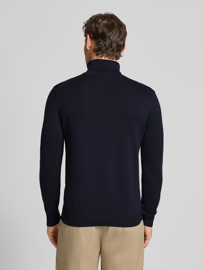 Christian Berg Men Slim fit pullover van een mix van katoen en wol  Marineblauw - 5