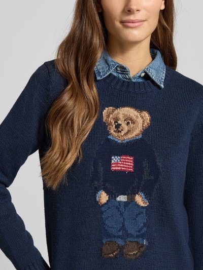 Polo Ralph Lauren Gebreide pullover met motief en ronde hals Marineblauw - 3