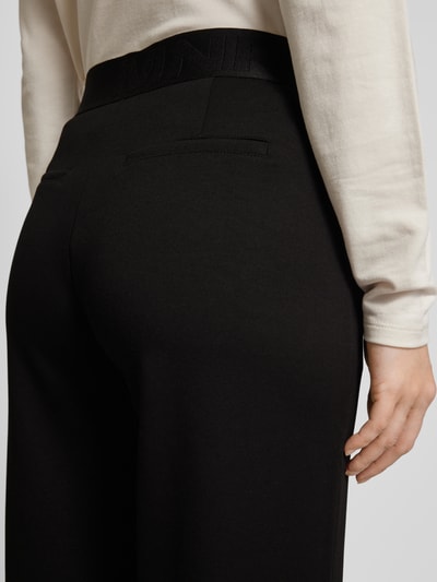 monari Regular fit stoffen broek met vaste persplooien Zwart - 3