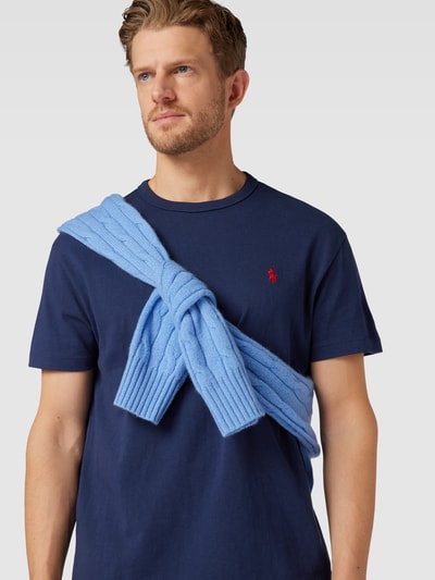 Polo Ralph Lauren Classic fit T-shirt met labelstitching Marineblauw - 3