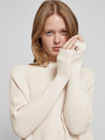 Soyaconcept Gebreide pullover met geribde opstaande kraag, model 'KANITA' Offwhite - 3