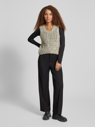 Marc O'Polo Denim Regular Fit Pullunder aus Schurwoll-Mix mit Alpaka-Anteil Gruen Melange 1