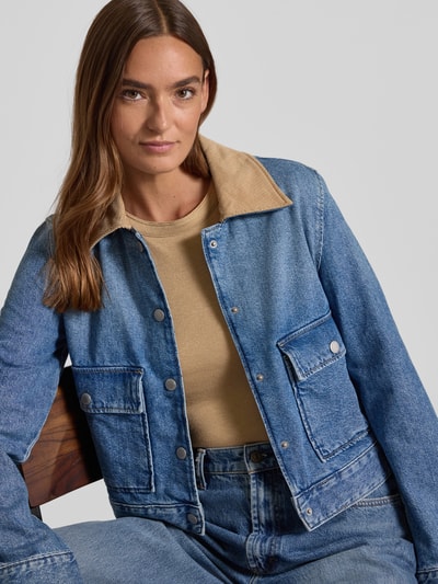 OPUS Shirt met lange mouwen en ronde hals, model 'Sifa' Camel - 3