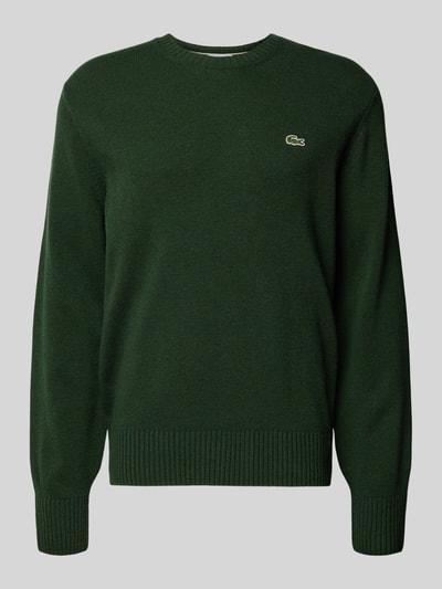 Lacoste Regular fit gebreide pullover van pure wol Donkergroen - 2
