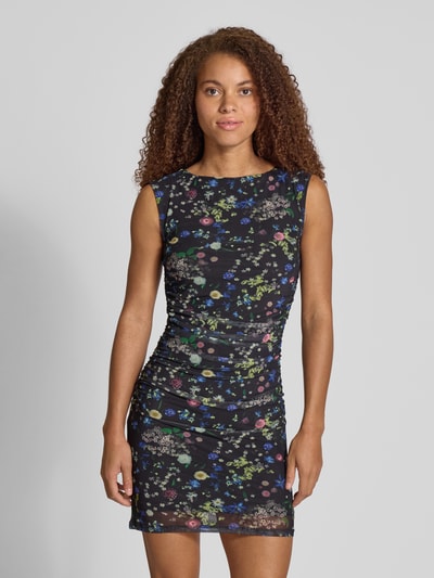 EDITED Mini-jurk met ronde hals Zwart - 4