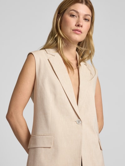 s.Oliver BLACK LABEL Relaxed Fit Weste aus Baumwoll-Mix mit Leinen Sand 3