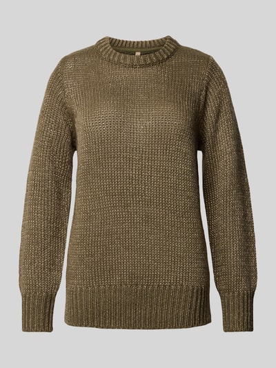 Soyaconcept Strickpullover mit Effektgarn Modell 'NALIKKA' Khaki 2