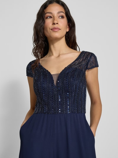 Hey Kyla Jumpsuit mit Ziersteinbesatz Dunkelblau 3