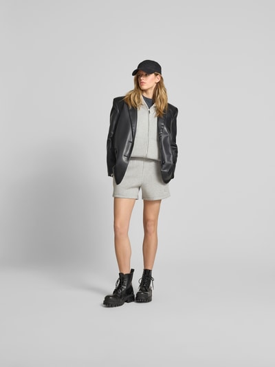 Anine Bing Sweatjacke mit Kapuze Hellgrau Melange 1
