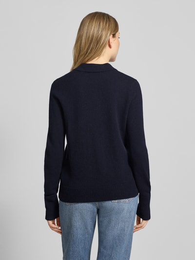 Christian Berg Woman Strickjacke mit Umlegekragen und Knopfleiste Dunkelblau 5