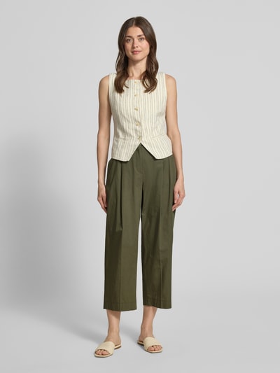 Luisa Cerano Caprihose mit Gesäßtasche Khaki 1