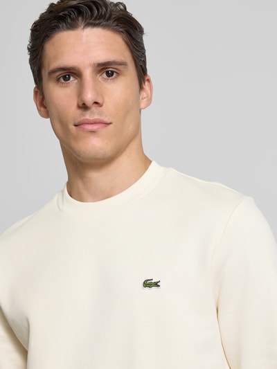 Lacoste Sweatshirt mit Label-Badge Offwhite 3