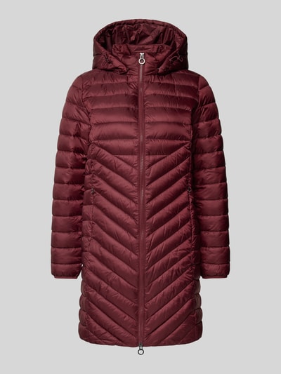 s.Oliver RED LABEL Płaszcz pikowany o kroju shaped fit z kapturem Bordowy 2