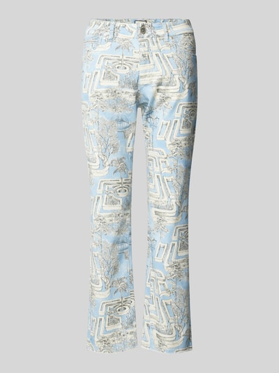 SEDUCTIVE Slim fit broek met all-over print, model 'CLAIRE' Lichtblauw - 2