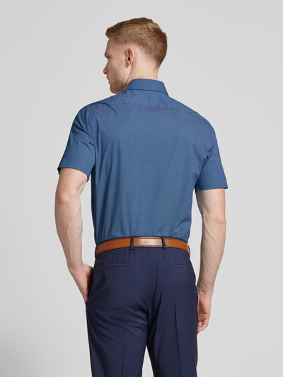 Tommy Hilfiger Regular fit zakelijk overhemd met all-over motief Marineblauw - 5