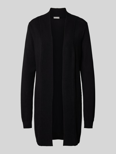 Fransa Longcardigan mit gerippten Abschlüssen Modell 'Clia' Black 2