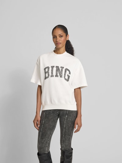 Anine Bing Oversized T-Shirt mit Label-Print Offwhite 4