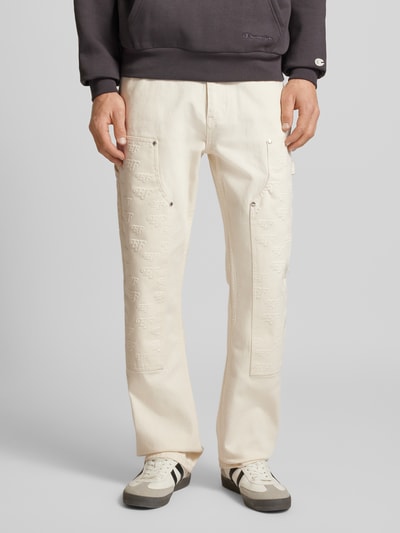 EIGHTYFIVE Straight Fit Jeans mit Logo-Muster Offwhite 4