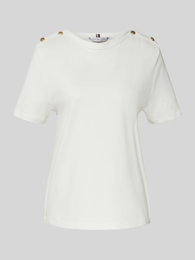 Tommy Hilfiger Regular Fit T-Shirt aus reiner Baumwolle Ecru 2