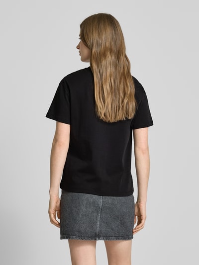 Stefanel T-Shirt mit Rundhalsausschnitt Black 5