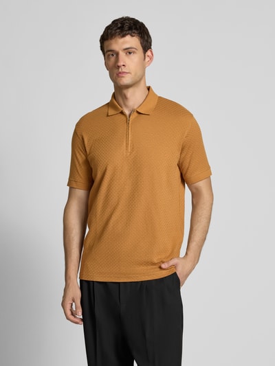 SELECTED HOMME Regular Fit Poloshirt aus reiner Baumwolle Modell 'ISAAC' Camel 4