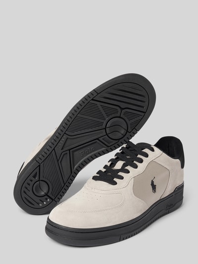 Polo Ralph Lauren Sneaker aus beschichtetem Leder-Mix Mittelgrau 4