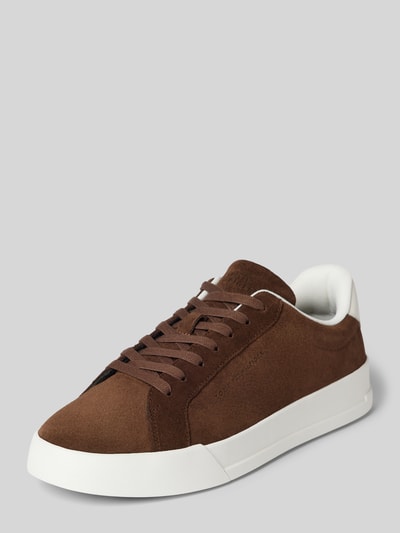 Tommy Hilfiger Sneaker aus Leder mit Label-Details Modell 'COURT BETTER' Dunkelbraun 1