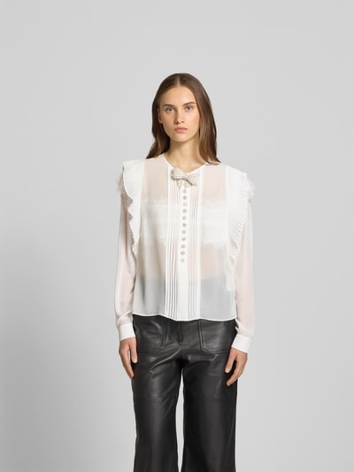 Self-Portrait Hemdbluse mit Knopfleiste Weiss 4