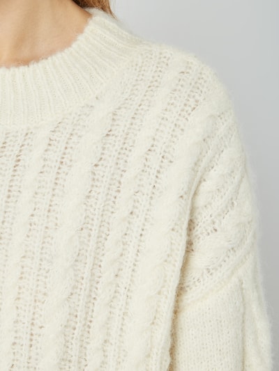 Jake*s Casual Pullover mit Zopfmuster Offwhite 5