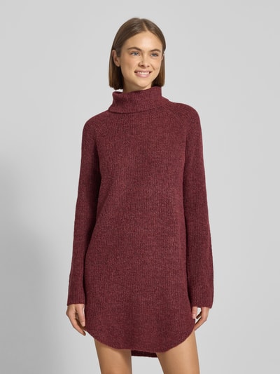 Pieces Loose fit coltrui met raglanmouwen, model 'ELLEN' Donkerrood gemêleerd - 4