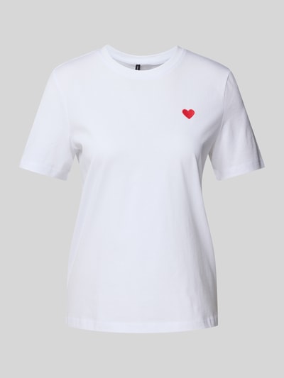 Vero Moda Regular Fit T-Shirt mit Motiv-Stitching Modell 'PAULINA' Weiss 2