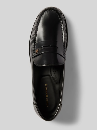 Tommy Hilfiger Lederloafers mit Logo-Applikation Modell 'ABRASIVATO' BLACK 3