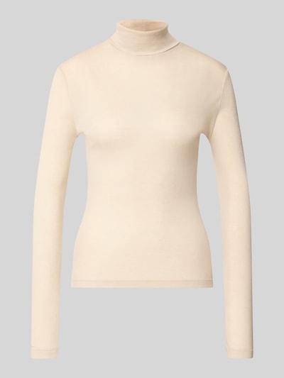 Produktfoto, Rollkragenpullover aus Lyocell-Baumwoll-Mix Modell 'ZERAFINE' von DRYKORN, cremefarben, Slim Fit, feine Stricktextur, neutraler Hintergrund