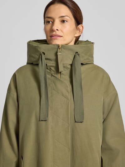 G-LAB Mantel aus Lyocell-Mix mit herausnehmbarem Innenfutter Oliv 3