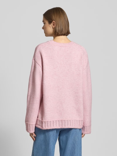 Pieces Oversized Strickpullover mit Crew Neck Modell 'ORLY' Altrosa 5