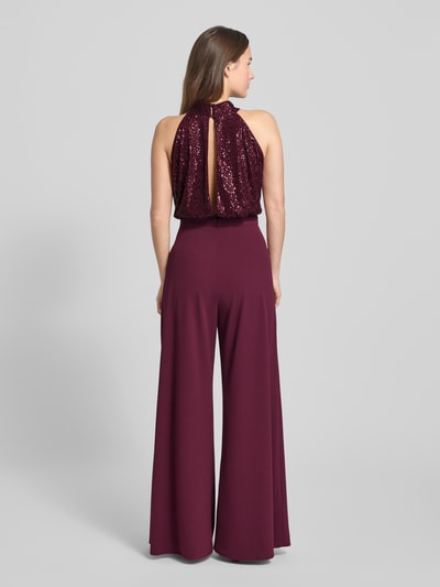 Swing Regular fit jumpsuit met pailletten Donkerrood - 5