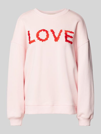 Smith and Soul Oversized sweatshirt met labelstitching Roze - 2