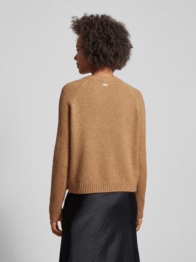 BOSS Strickpullover aus Alpaka-Mix mit Rundhalsausschnitt Camel 5