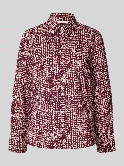 Tom Tailor Regular Fit Hemdbluse aus Baumwoll-Modal-Mix Bordeaux 2