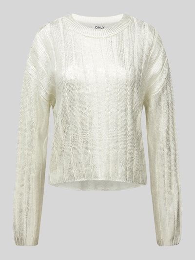 Only Comfort Fit Strickpullover in Metalic-Optik Modell 'Kama' Silber 2