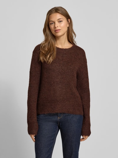 Tom Tailor Sweter z dzianiny o kroju regular fit z dodatkiem wełny  Orzechowy 4