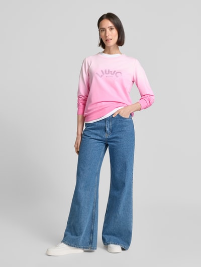 LIU JO SPORT Sweatshirt mit Strasssteinbesatz Rosa 1