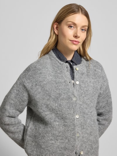 ICHI Relaxed fit gebreid jack met wol, model 'Bela' Lichtgrijs - 3