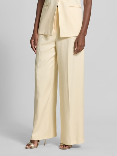 Jake*s Cocktail wide fit stoffen broek met persplooien Lichtgeel - 4